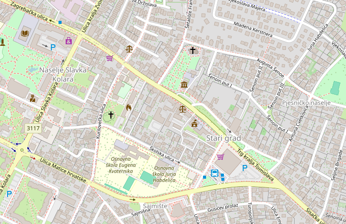 OpenStreetMap prikaz centra Velike Gorice